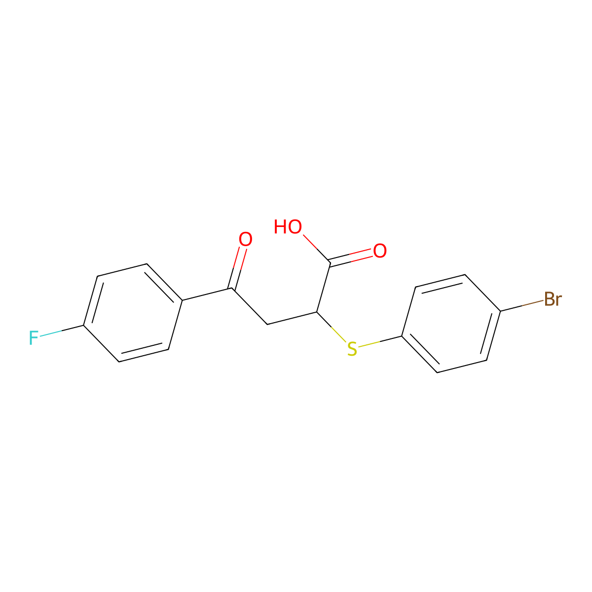 2-[(4-Bromophenyl)sulfanyl]-4-(4-fluorophenyl)-4-oxobutanoic acid molecular structure, CAS 301194-41-2