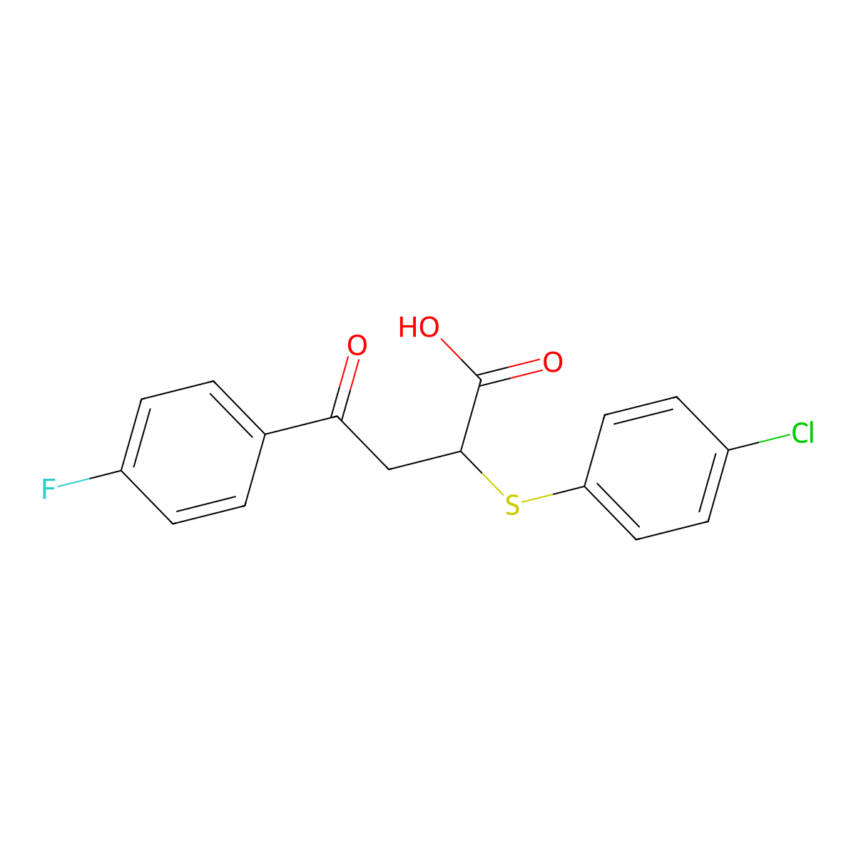 2-[(4-Chlorophenyl)sulfanyl]-4-(4-fluorophenyl)-4-oxobutanoic acid molecular structure, CAS 301194-42-3