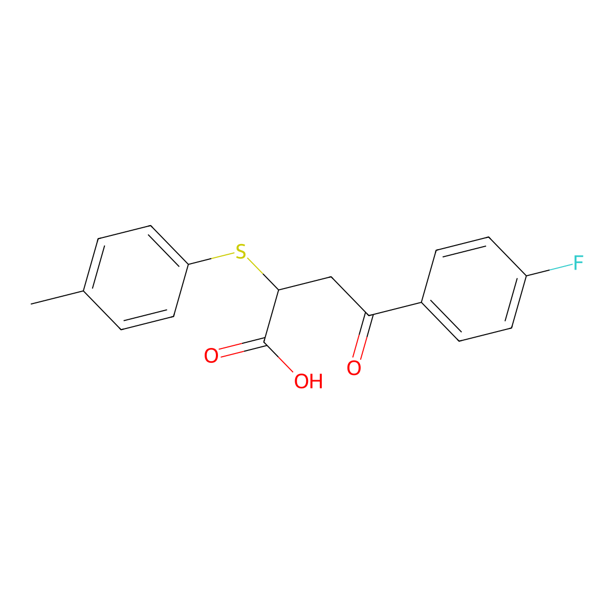 4-(4-Fluorophenyl)-2-[(4-methylphenyl)sulfanyl]-4-oxobutanoic acid molecular structure, CAS 301194-45-6