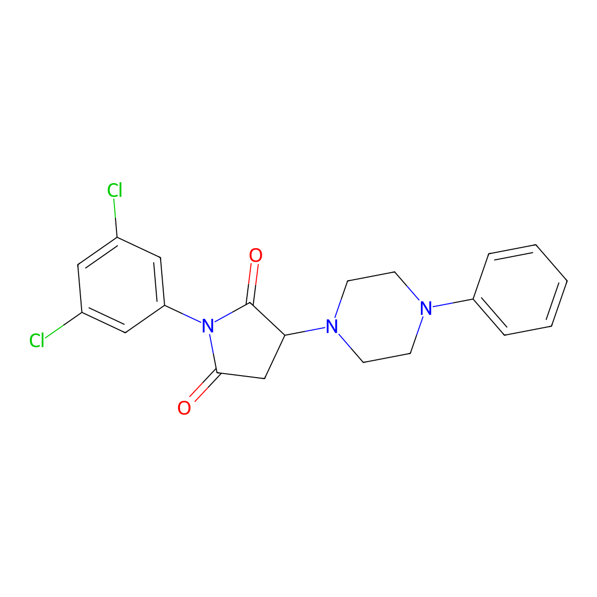 1-(3,5-Dichlorophenyl)-3-(4-phenylpiperazin-1-yl)pyrrolidine-2,5-dione molecular structure, CAS 301194-50-3