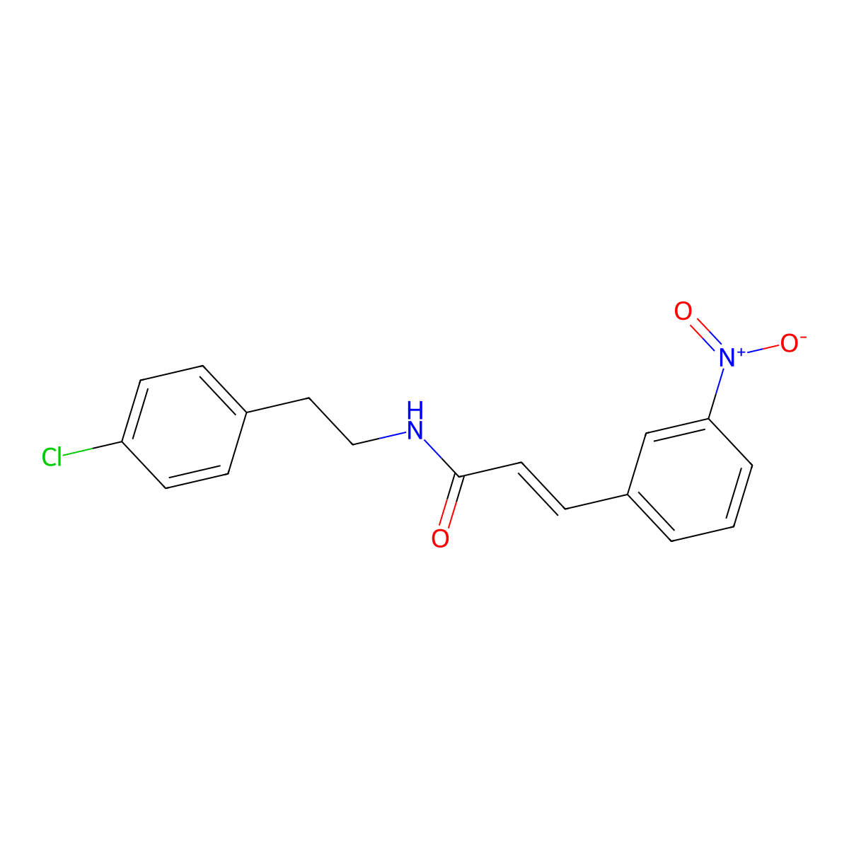 (2E)-N-[2-(4-chlorophenyl)ethyl]-3-(3-nitrophenyl)prop-2-enamide molecular structure, CAS 301194-62-7