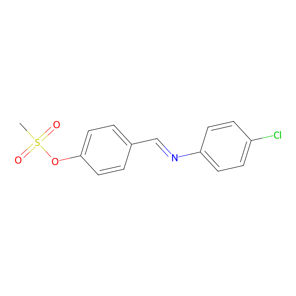 4-{[(4-Chlorophenyl)imino]methyl}phenyl methanesulfonate molecular structure, CAS 301194-63-8