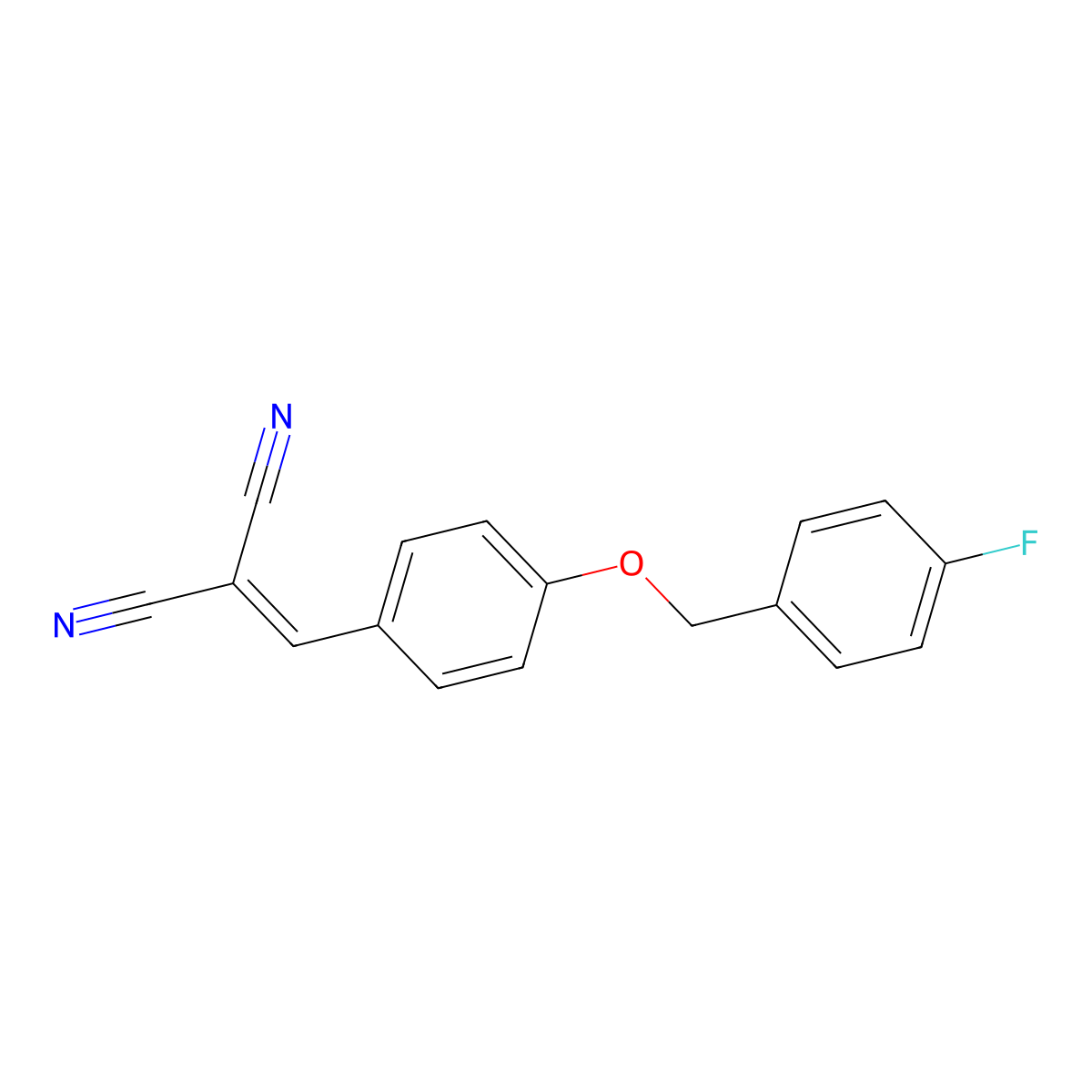 2-({4-[(4-Fluorobenzyl)oxy]phenyl}methylene)malononitrile molecular structure, CAS 301194-73-0