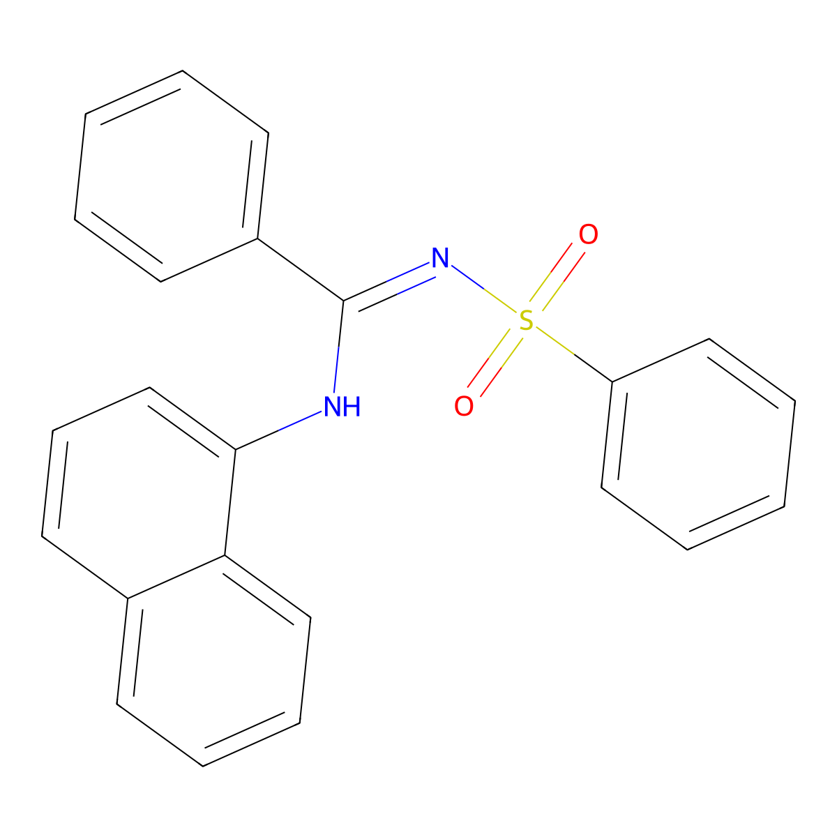 N-(naphthalen-1-yl)-N'-(phenylsulfonyl)benzimidamide molecular structure, CAS 301194-91-2