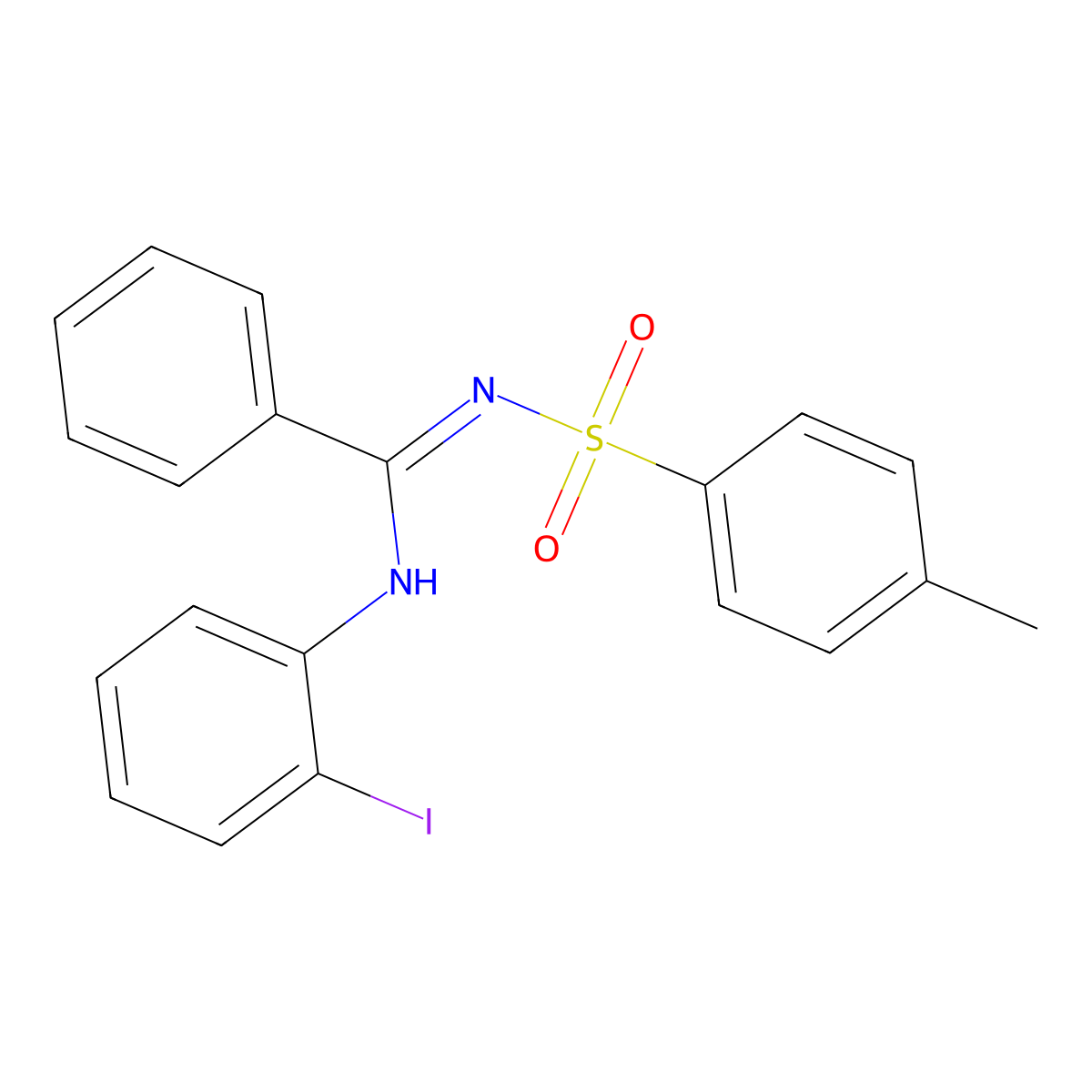 N-(2-iodophenyl)-N'-tosylbenzimidamide molecular structure, CAS 301194-95-6