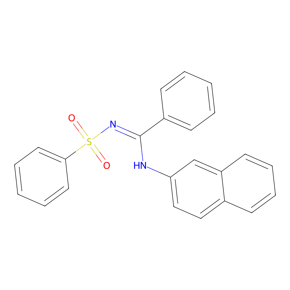 N-(naphthalen-2-yl)-N'-(phenylsulfonyl)benzimidamide molecular structure, CAS 301195-00-6