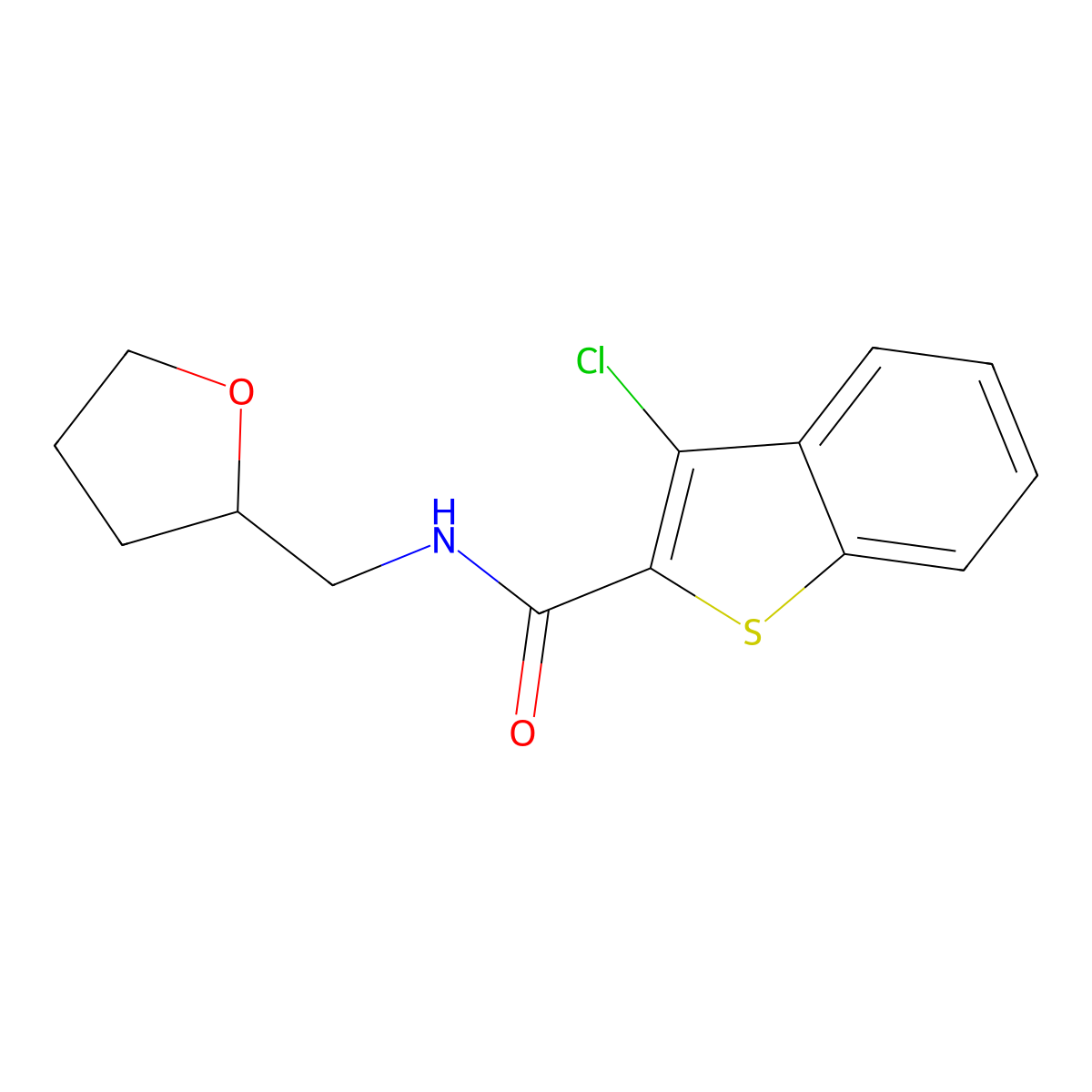 3-chloro-N-(oxolan-2-ylmethyl)-1-benzothiophene-2-carboxamide molecular structure, CAS 301195-32-4