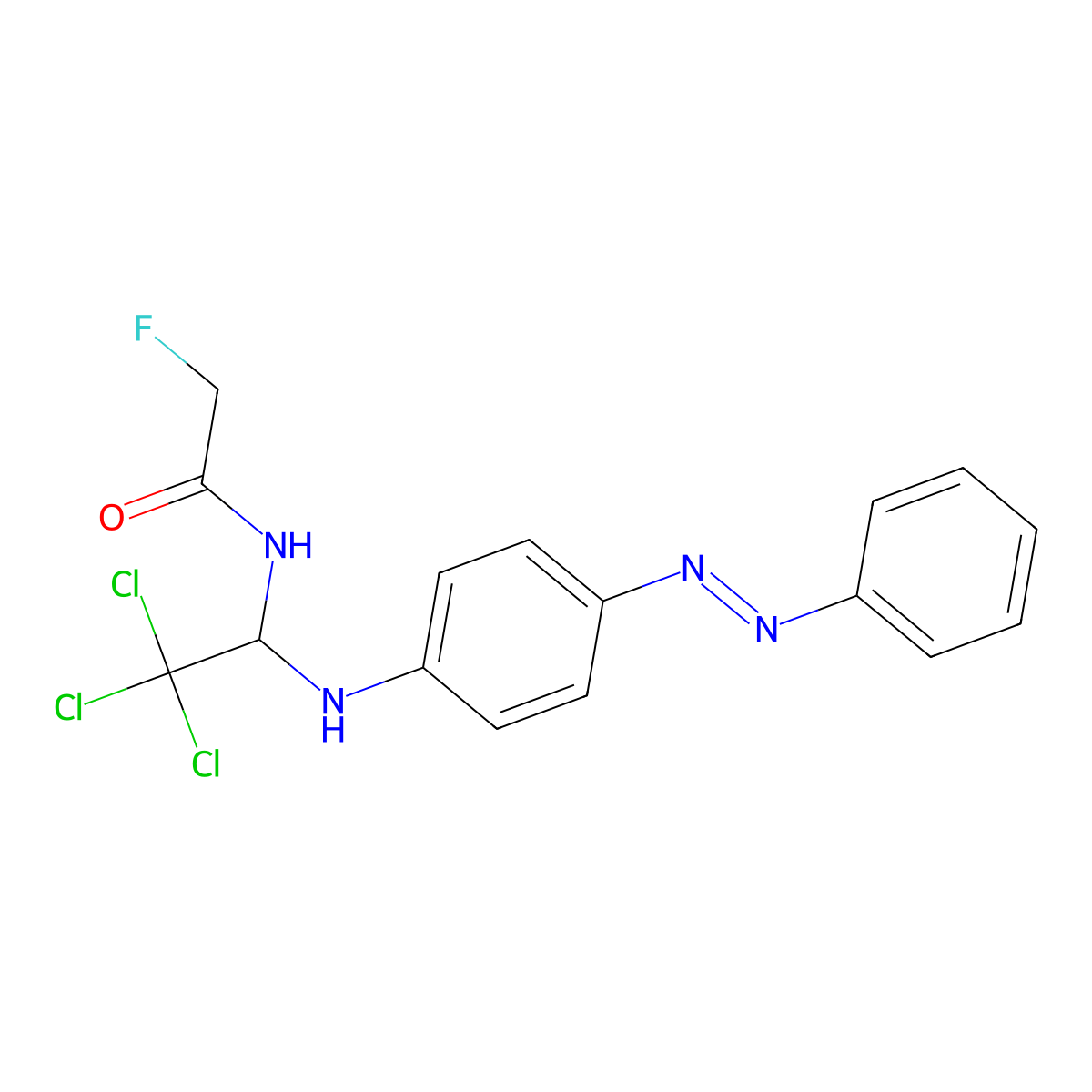 2-Fluoro-N-(2,2,2-trichloro-1-(4-phenylazo-phenylamino)-ethyl)-acetamide molecular structure, CAS 301195-80-2