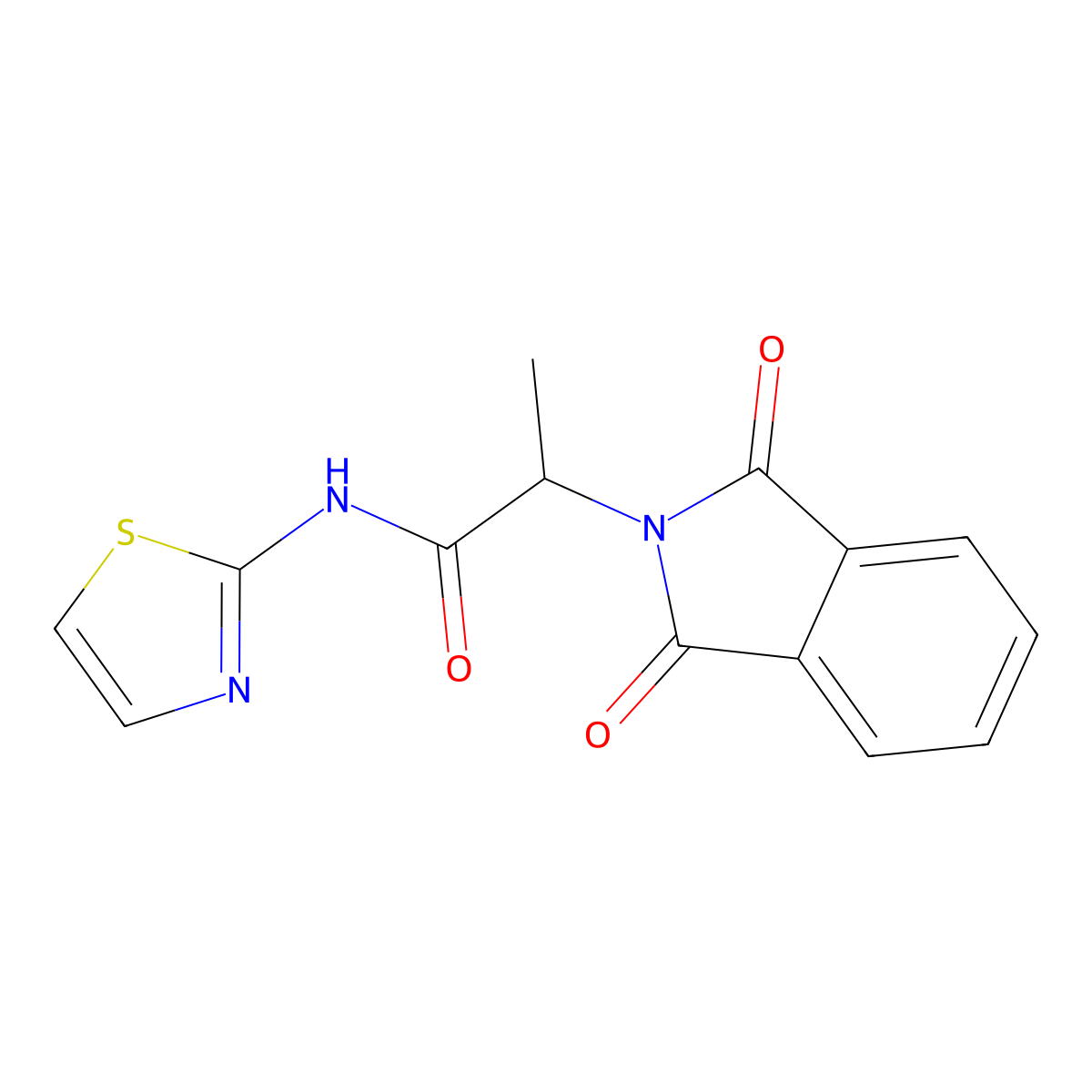 2-(1,3-dioxo-1,3-dihydro-2H-isoindol-2-yl)-N-(1,3-thiazol-2-yl)propanamide molecular structure, CAS 301196-19-0