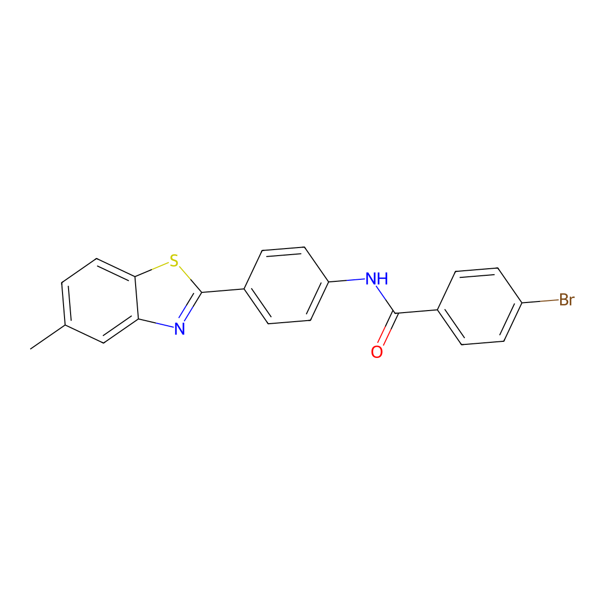 4-bromo-N-[4-(5-methyl-1,3-benzothiazol-2-yl)phenyl]benzamide molecular structure, CAS 301196-46-3