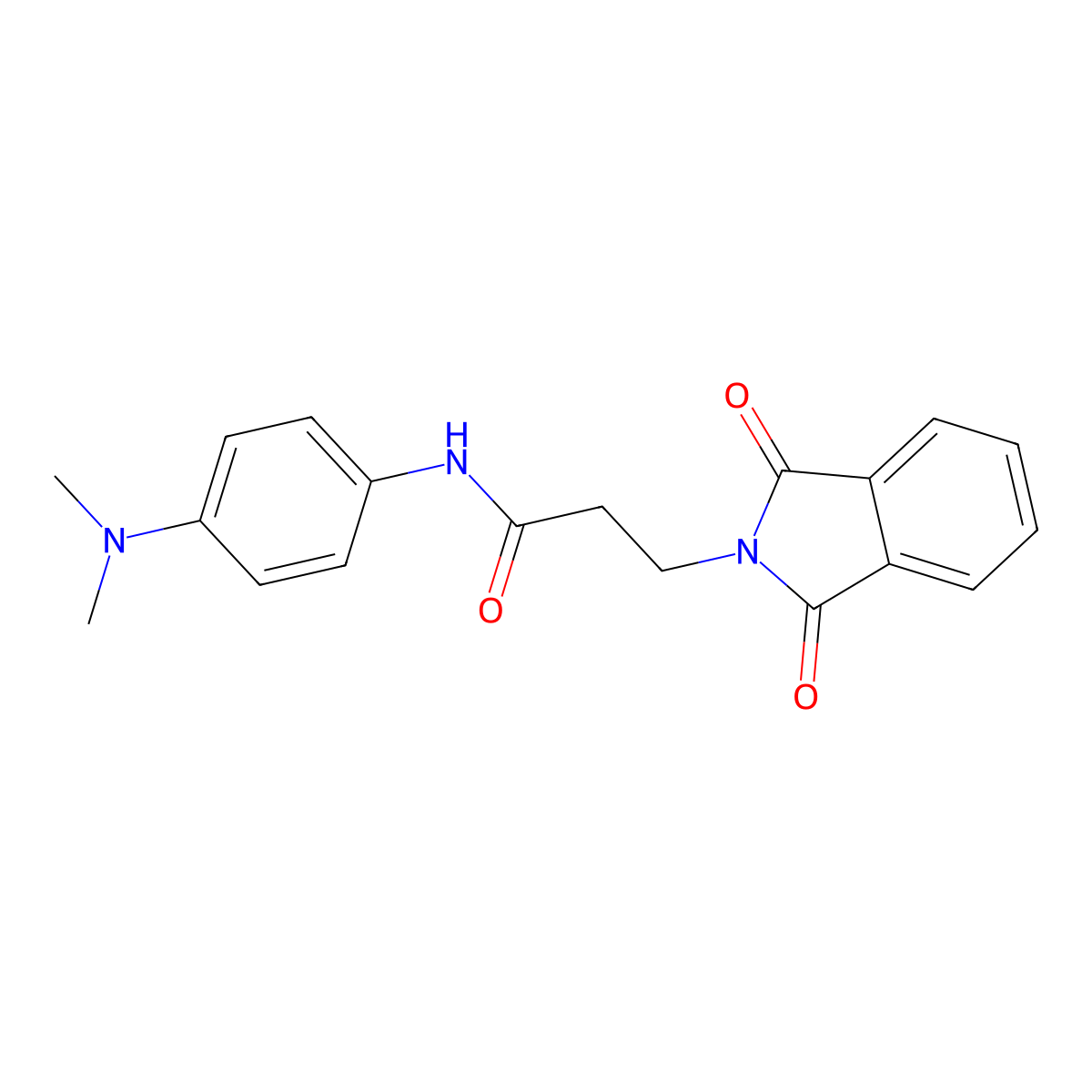 N-(4-Dimethylamino-phenyl)-3-(1,3-dioxo-1,3-dihydro-isoindol-2-yl)-propionamide molecular structure, CAS 301196-51-0