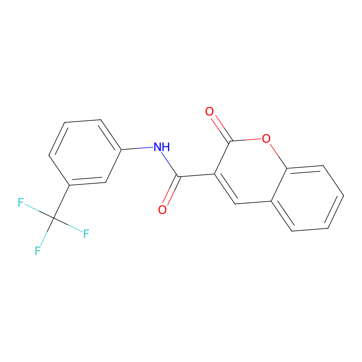 2-oxo-N-[3-(trifluoromethyl)phenyl]-2H-chromene-3-carboxamide molecular structure, CAS 301196-52-1