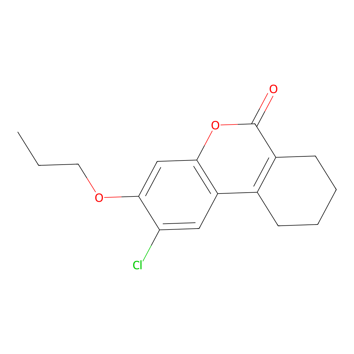 2-Chloro-3-propoxy-7,8,9,10-tetrahydrobenzo[c]chromen-6-one molecular structure, CAS 301196-68-9