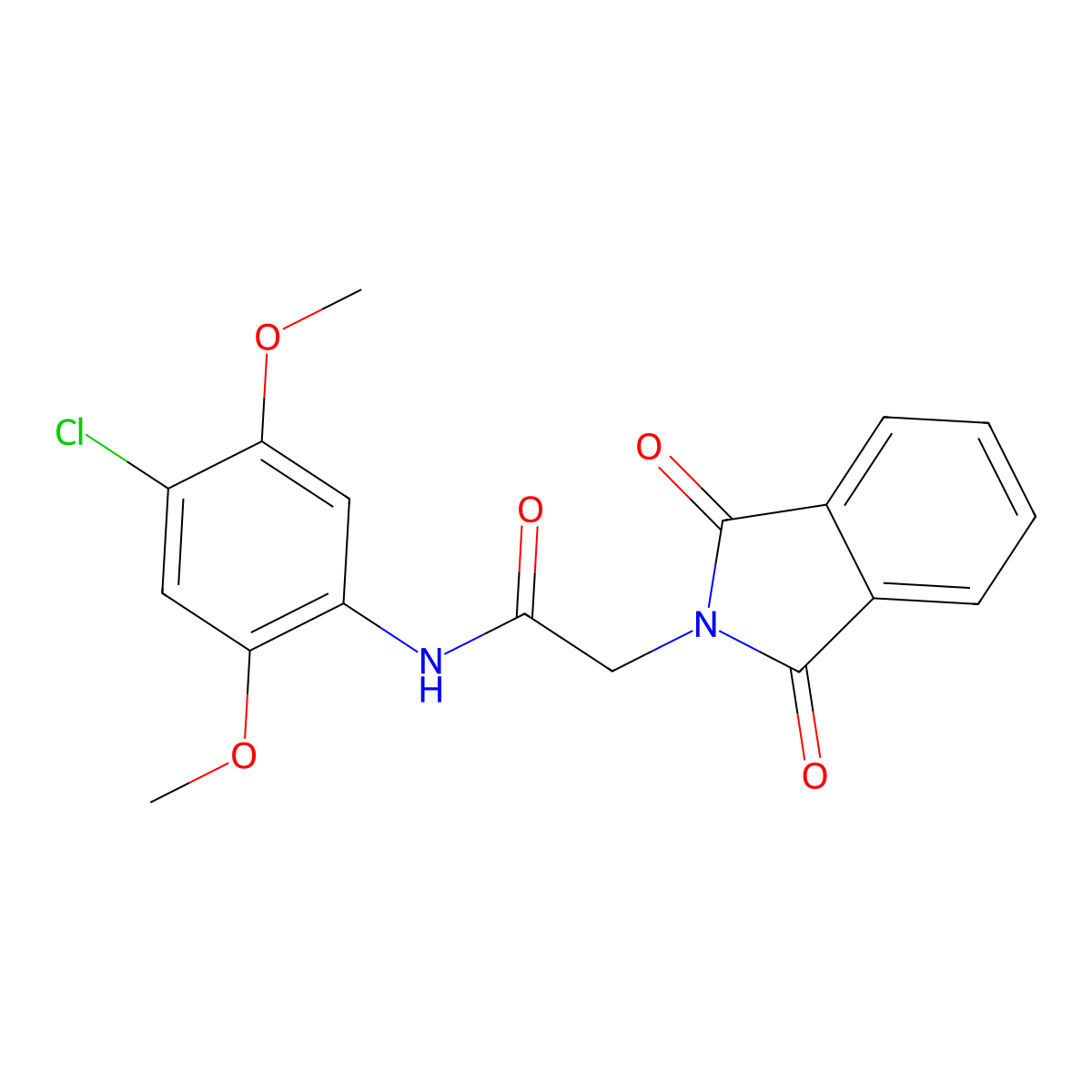 N-(4-chloro-2,5-dimethoxyphenyl)-2-(1,3-dioxoisoindol-2-yl)acetamide molecular structure, CAS 301196-83-8