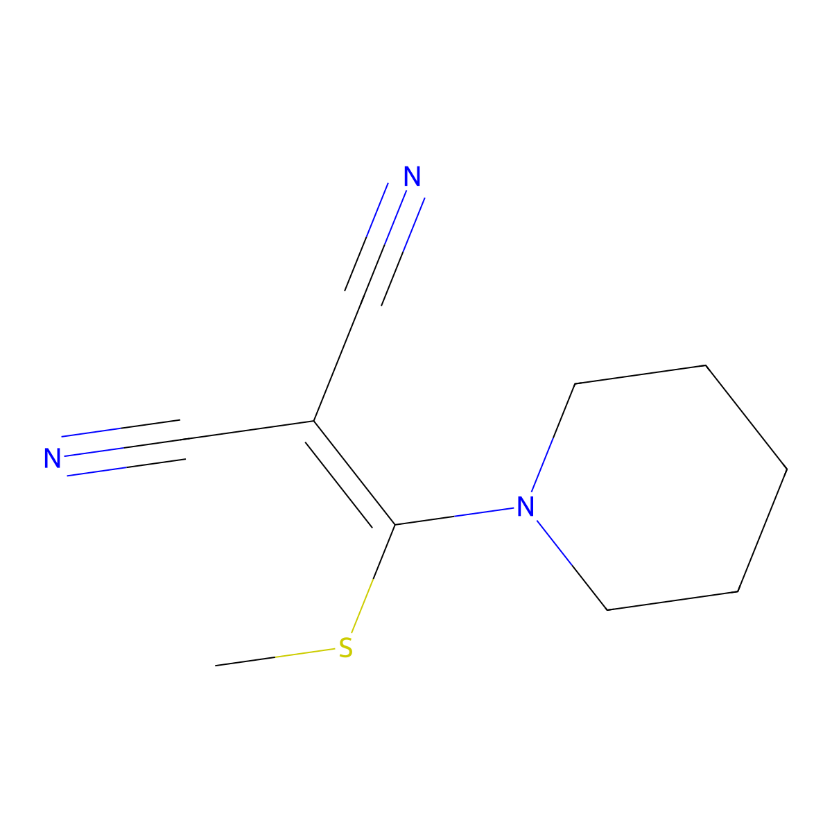2-[Methylsulfanyl(piperidin-1-yl)methylidene]propanedinitrile molecular structure, CAS 3012-89-3