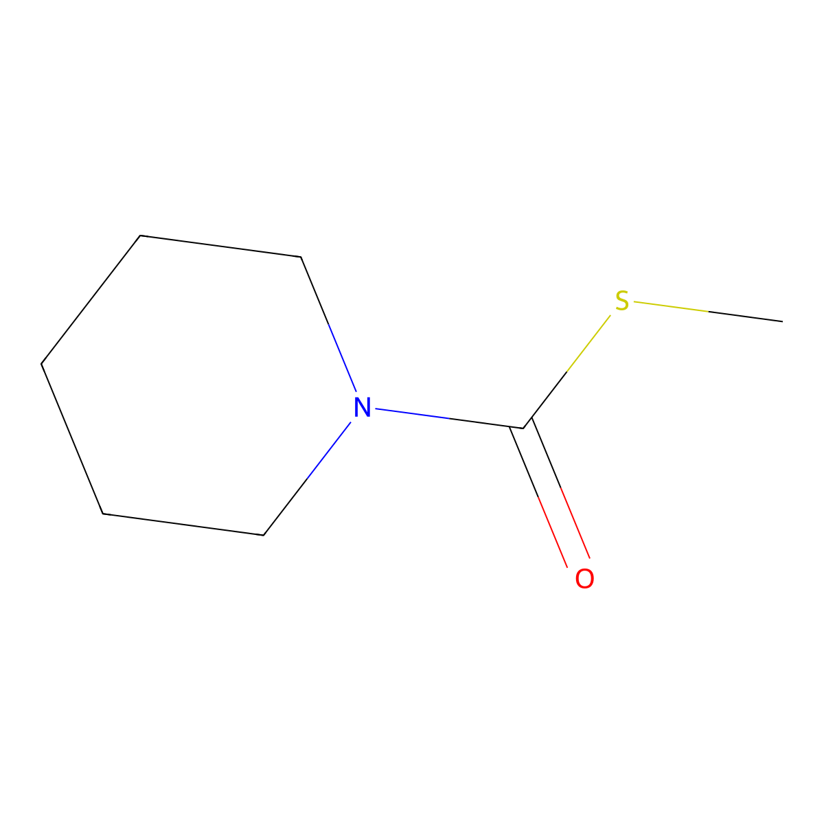 1-Piperidinecarbothioic acid, S-methyl ester molecular structure, CAS 3012-97-3