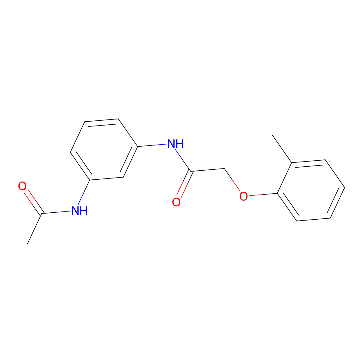 N-[3-(acetylamino)phenyl]-2-(2-methylphenoxy)acetamide molecular structure, CAS 301207-25-0