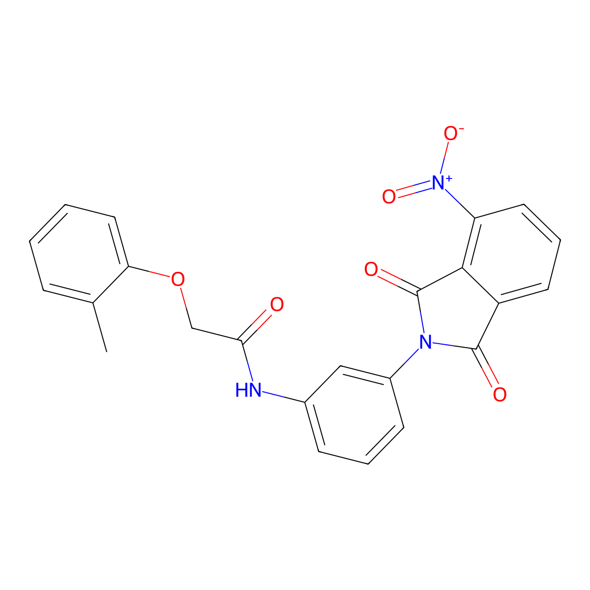 2-(2-methylphenoxy)-N-[3-(4-nitro-1,3-dioxoisoindol-2-yl)phenyl]acetamide molecular structure, CAS 301207-38-5
