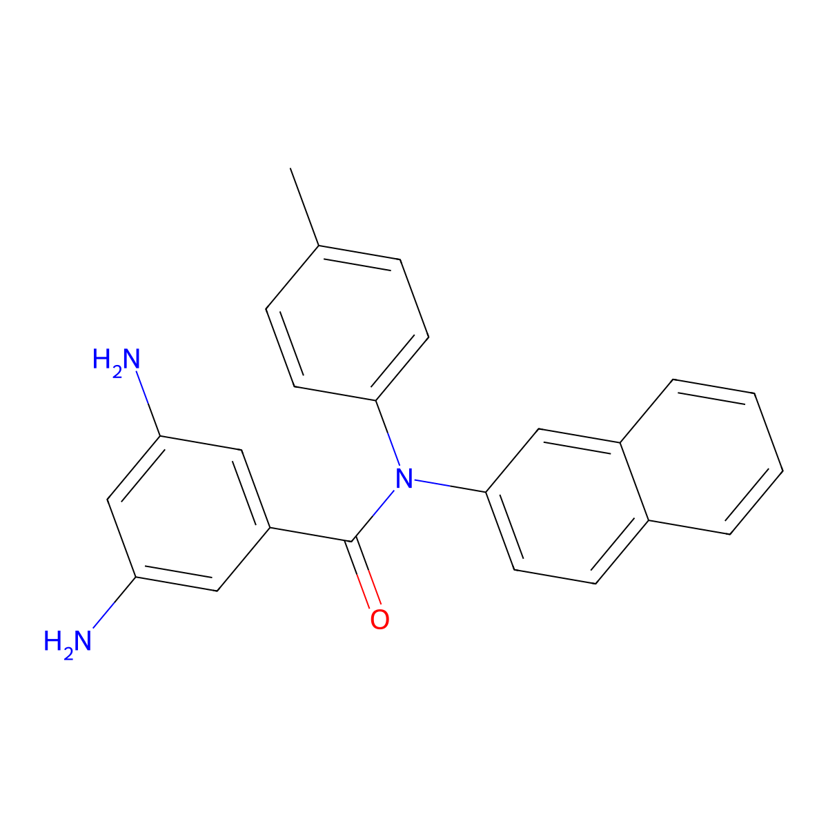 3,5-diamino-N-(4-methylphenyl)-N-naphthalen-2-ylbenzamide molecular structure, CAS 301207-44-3