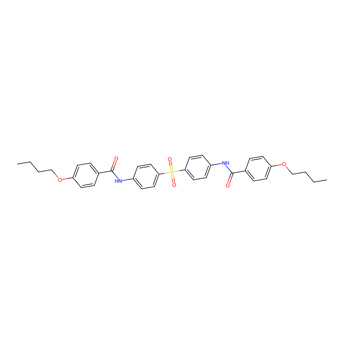 4-butoxy-N-[4-[4-[(4-butoxybenzoyl)amino]phenyl]sulfonylphenyl]benzamide molecular structure, CAS 301207-56-7