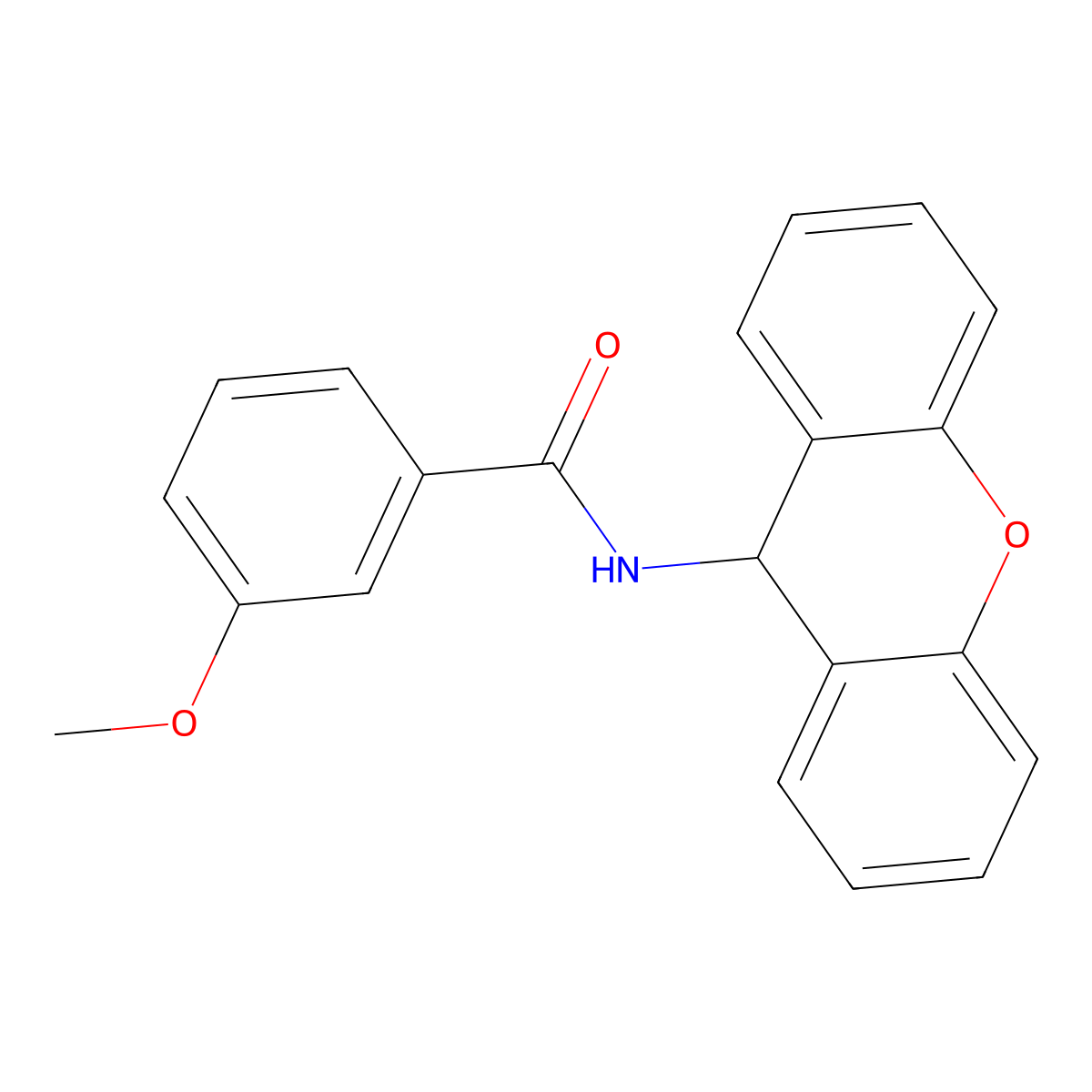 3-methoxy-N-(9H-xanthen-9-yl)benzamide molecular structure, CAS 301207-86-3
