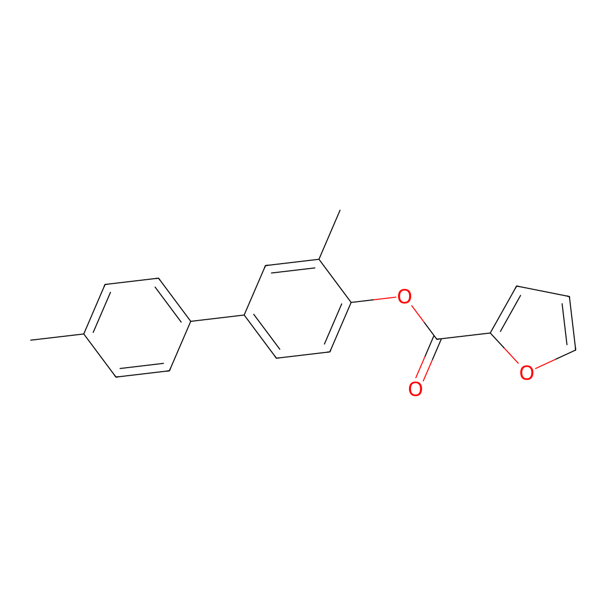 3,4'-Dimethyl[1,1'-biphenyl]-4-yl 2-furoate molecular structure, CAS 301207-91-0