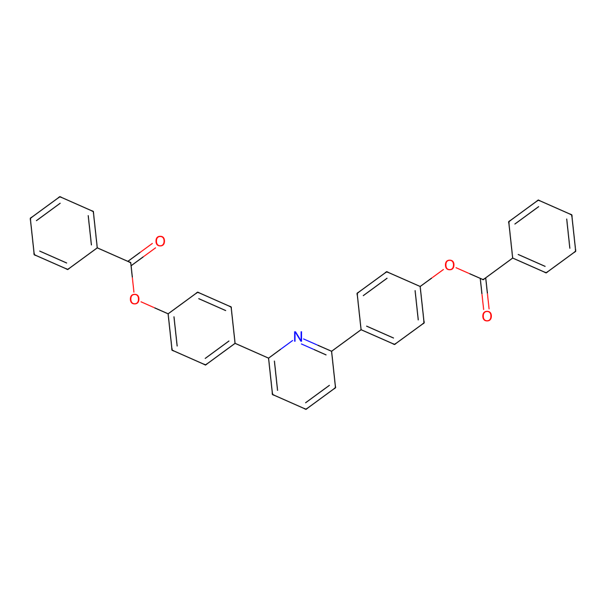 4-{6-[4-(Benzoyloxy)phenyl]-2-pyridinyl}phenyl benzoate molecular structure, CAS 301208-10-6