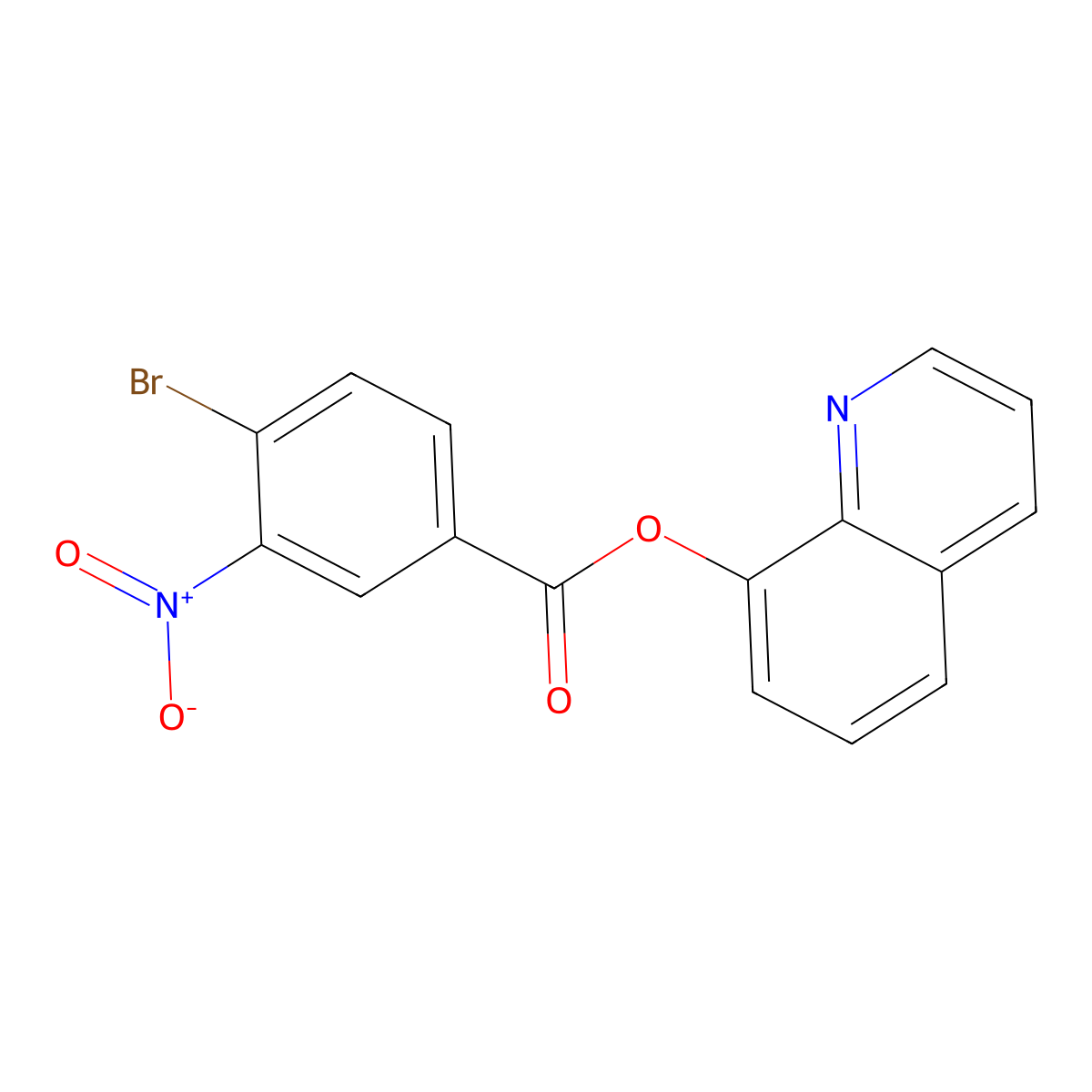 Quinolin-8-yl 4-bromo-3-nitrobenzoate molecular structure, CAS 301208-13-9