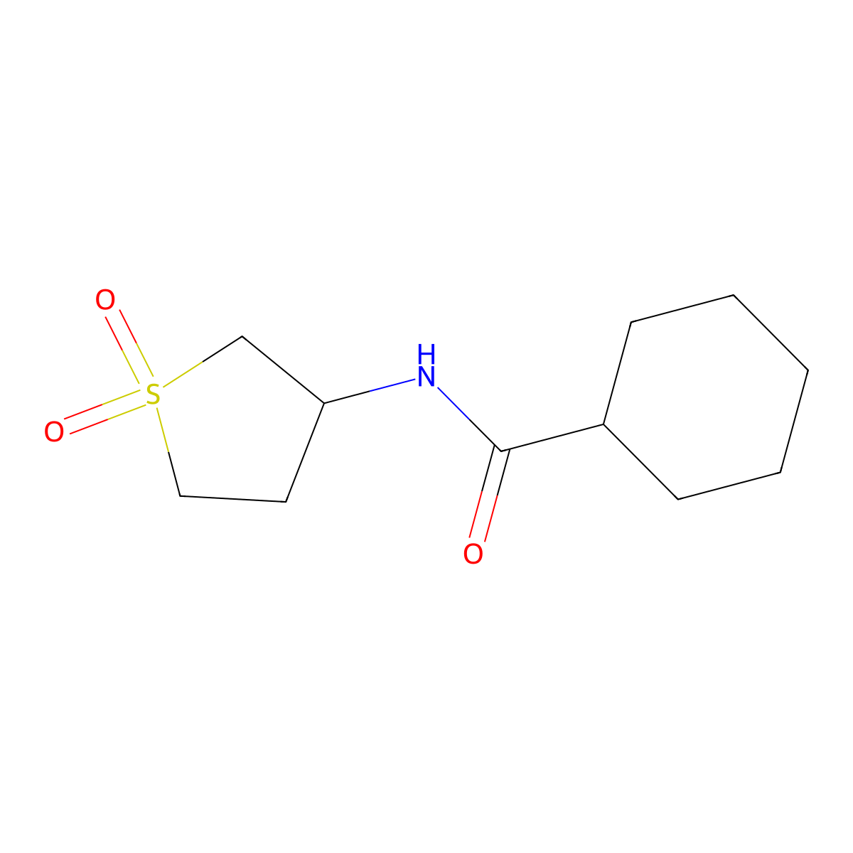 N-(1,1-dioxothiolan-3-yl)cyclohexylcarboxamide molecular structure, CAS 301208-49-1