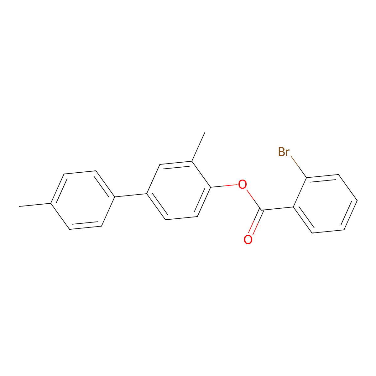 2-Methyl-4-(4-methylphenyl)phenyl 2-bromobenzoate molecular structure, CAS 301208-75-3