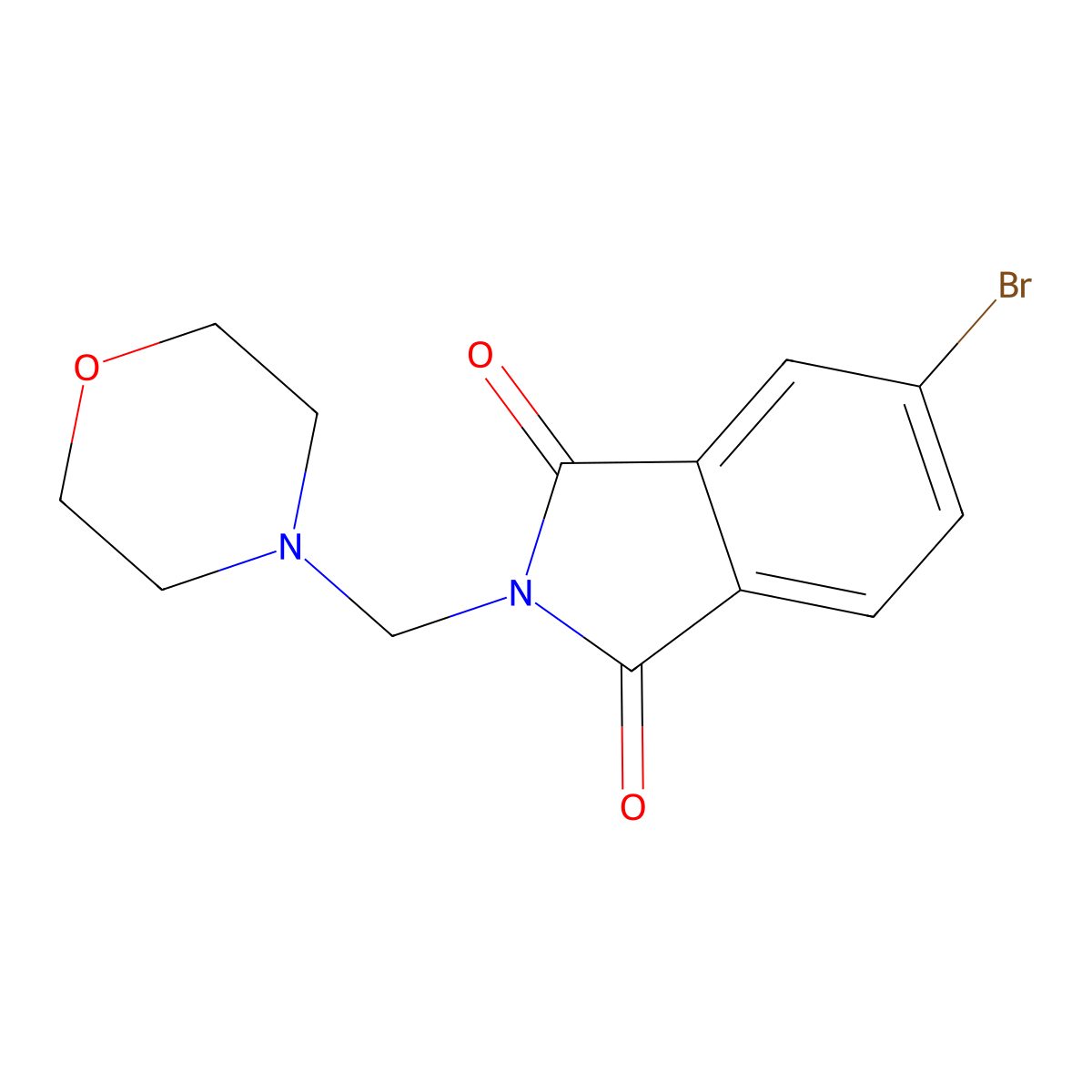 5-Bromo-2-(morpholinomethyl)isoindoline-1,3-dione molecular structure, CAS 301210-67-3