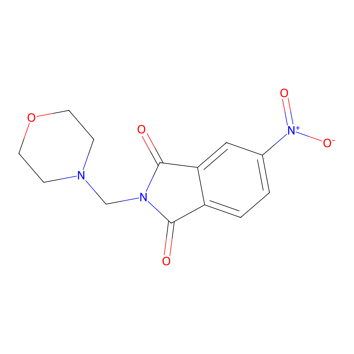 2-(Morpholinomethyl)-5-nitroisoindoline-1,3-dione molecular structure, CAS 301210-82-2
