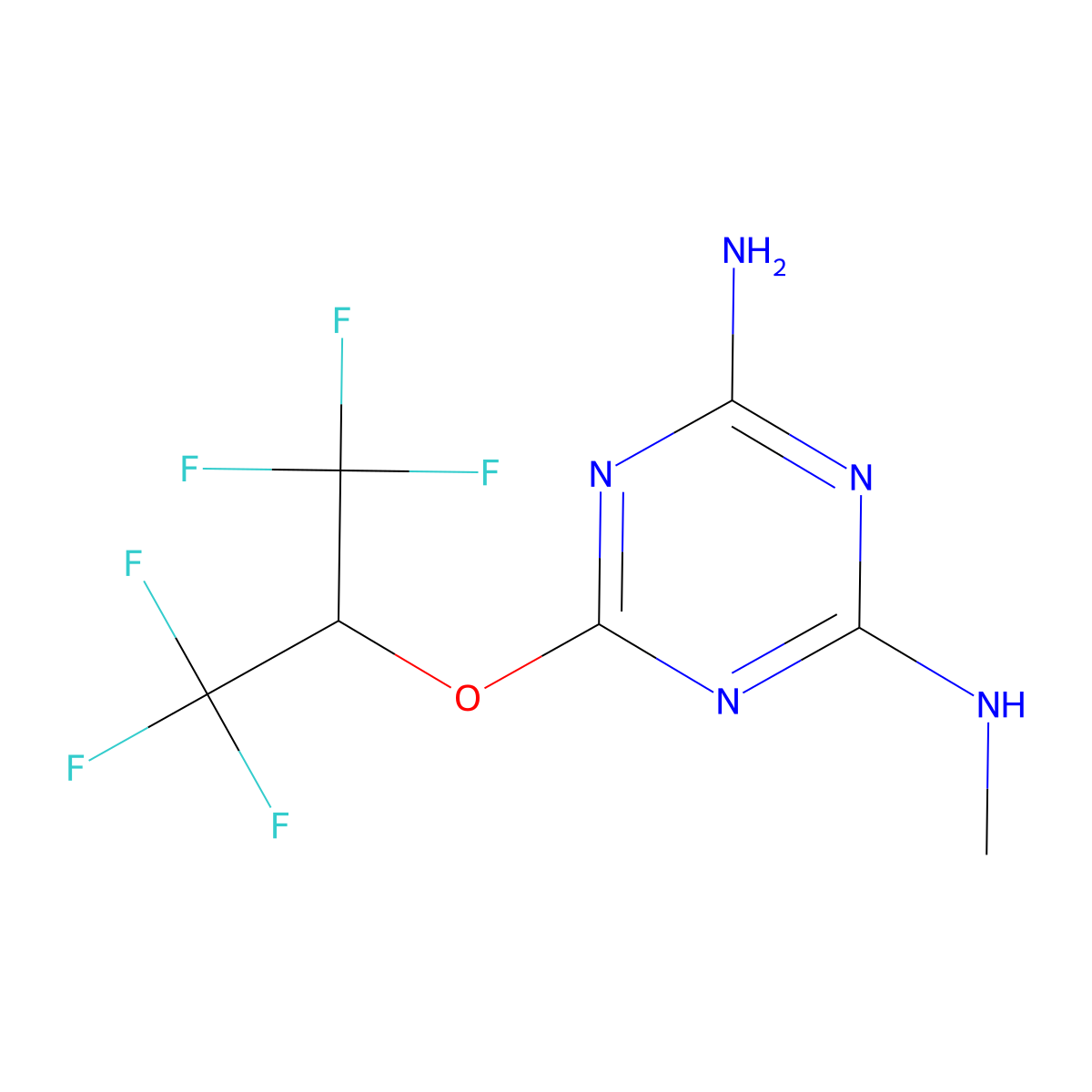 N-Methyl-6-[2,2,2-trifluoro-1-(trifluoromethyl)ethoxy]-1,3,5-triazine-2,4-diamine molecular structure, CAS 301211-06-3