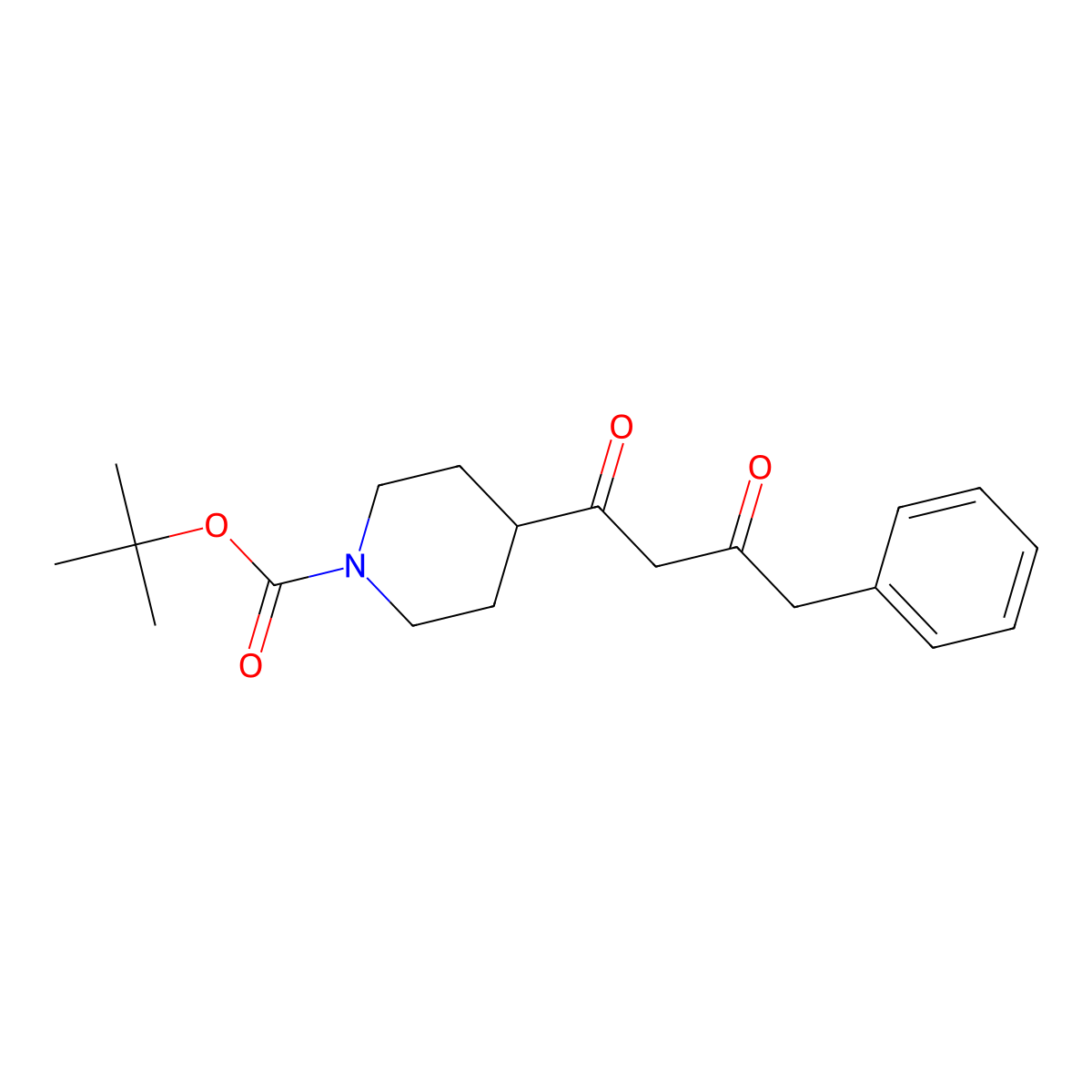 Tert-butyl 4-(3-oxo-4-phenylbutanoyl)piperidine-1-carboxylate molecular structure, CAS 301219-11-4