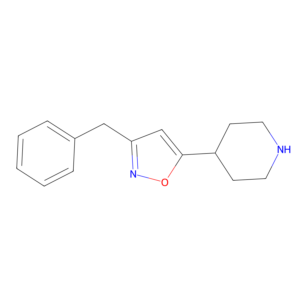 3-Benzyl-5-piperidin-4-yl-1,2-oxazole molecular structure, CAS 301219-39-6