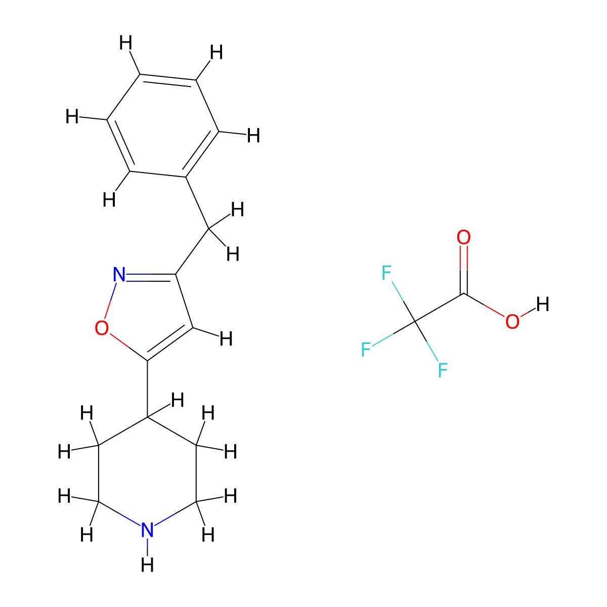 3-Benzyl-5-(piperidin-4-yl)isoxazole 2,2,2-trifluoroacetate molecular structure, CAS 301219-40-9
