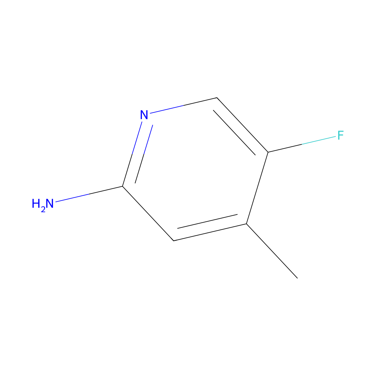 2-Amino-5-fluoro-4-methylpyridine molecular structure, CAS 301222-66-2