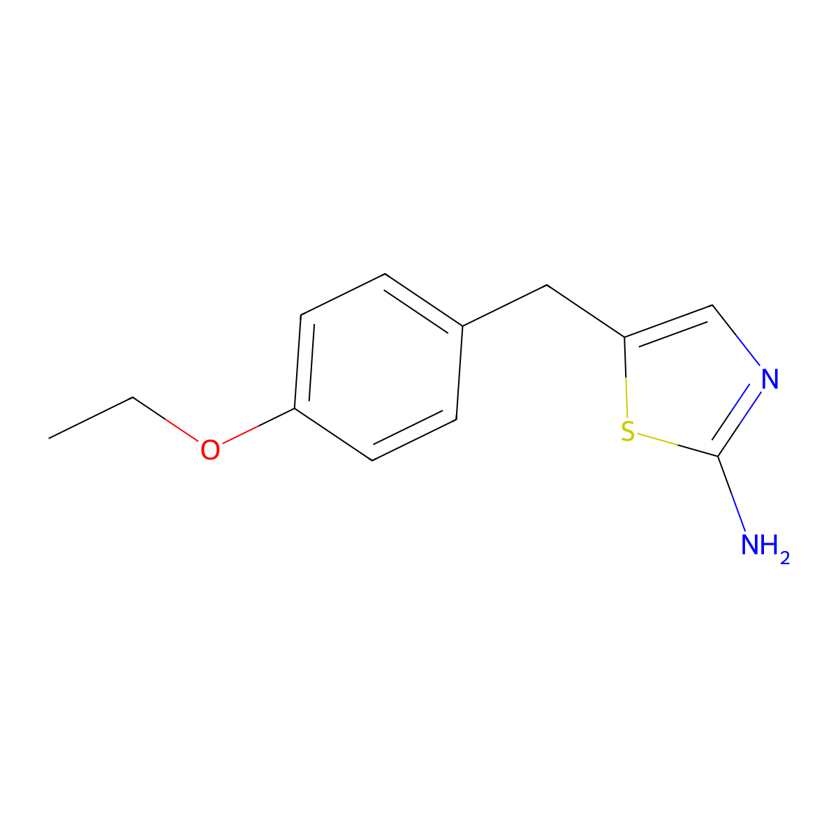 5-[(4-Ethoxyphenyl)methyl]-1,3-thiazol-2-amine molecular structure, CAS 301223-40-5