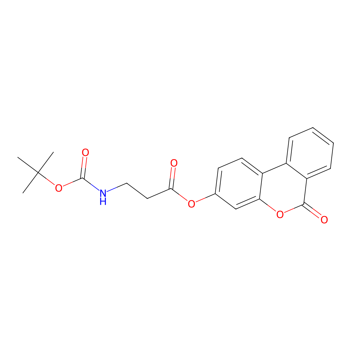 6-oxo-6H-benzo[c]chromen-3-yl N-(tert-butoxycarbonyl)-beta-alaninate molecular structure, CAS 301223-84-7