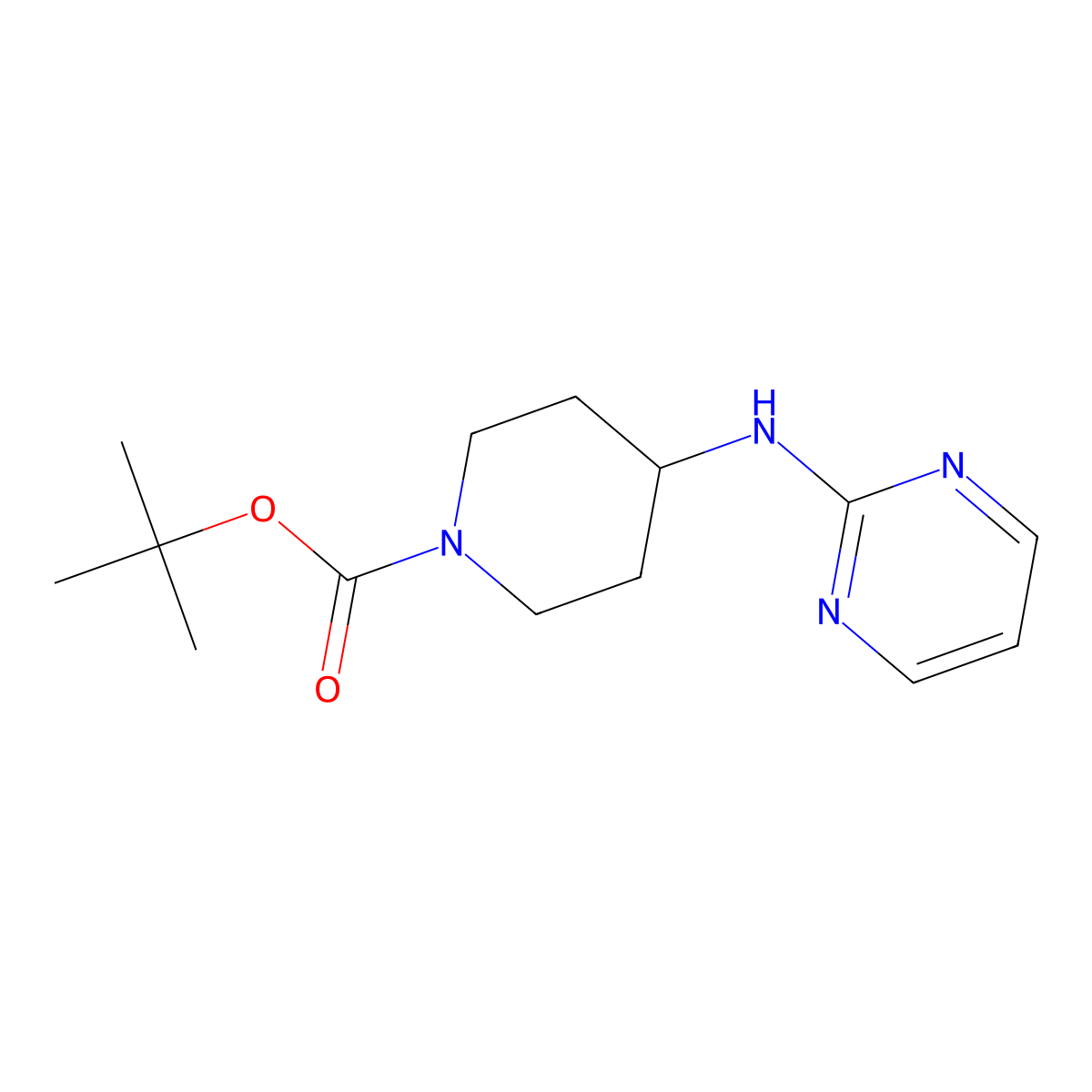 Tert-butyl 4-(pyrimidin-2-ylamino)piperidine-1-carboxylate molecular structure, CAS 301225-40-1