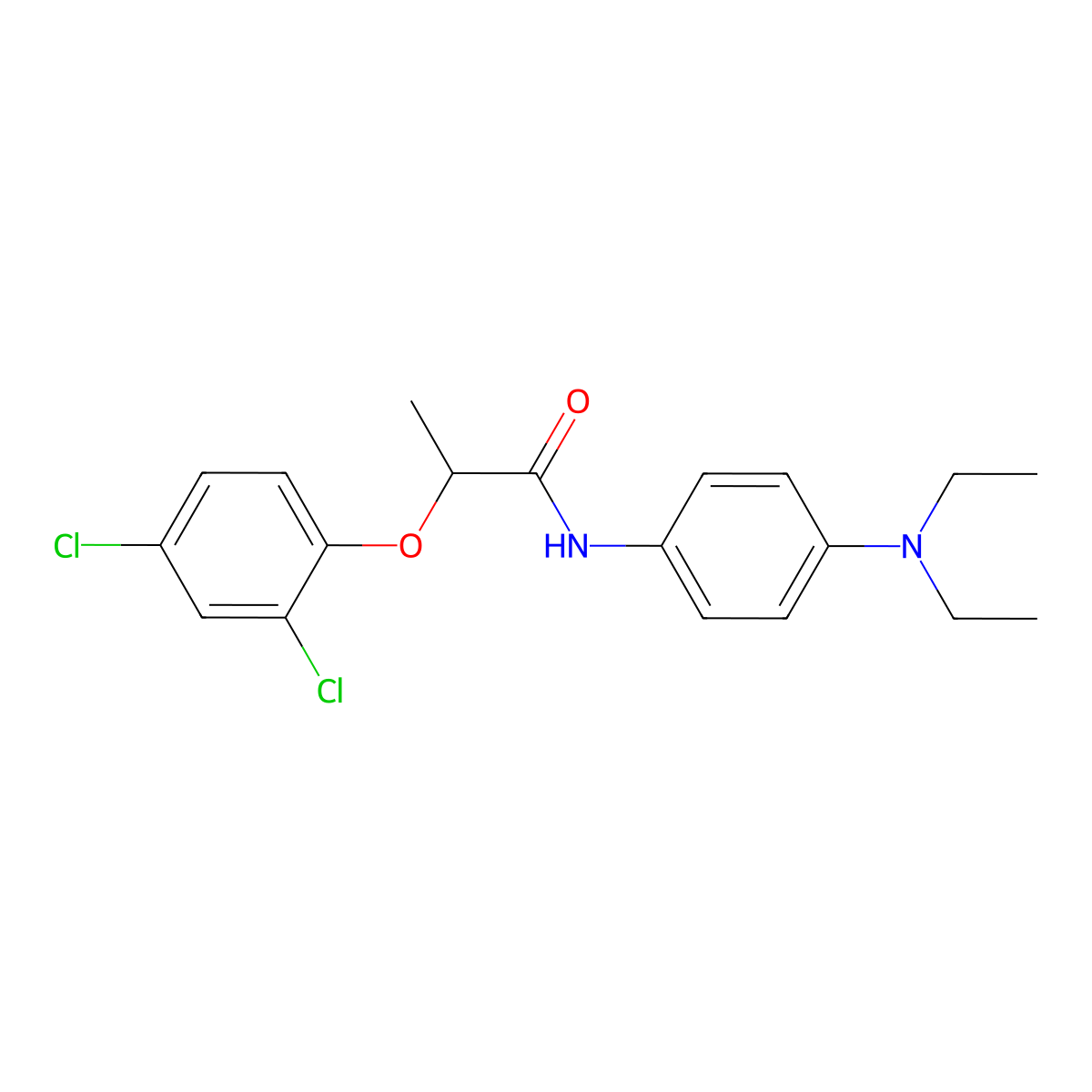 2-(2,4-dichlorophenoxy)-N-[4-(diethylamino)phenyl]propanamide molecular structure, CAS 301225-55-8