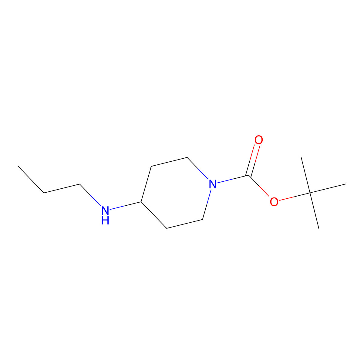 Tert-butyl 4-(propylamino)piperidine-1-carboxylate molecular structure, CAS 301225-58-1