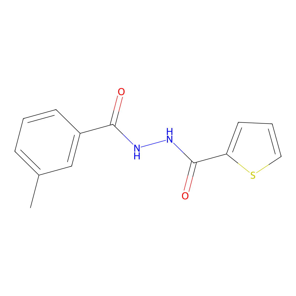 N'-(3-methylbenzoyl)thiophene-2-carbohydrazide molecular structure, CAS 301225-87-6