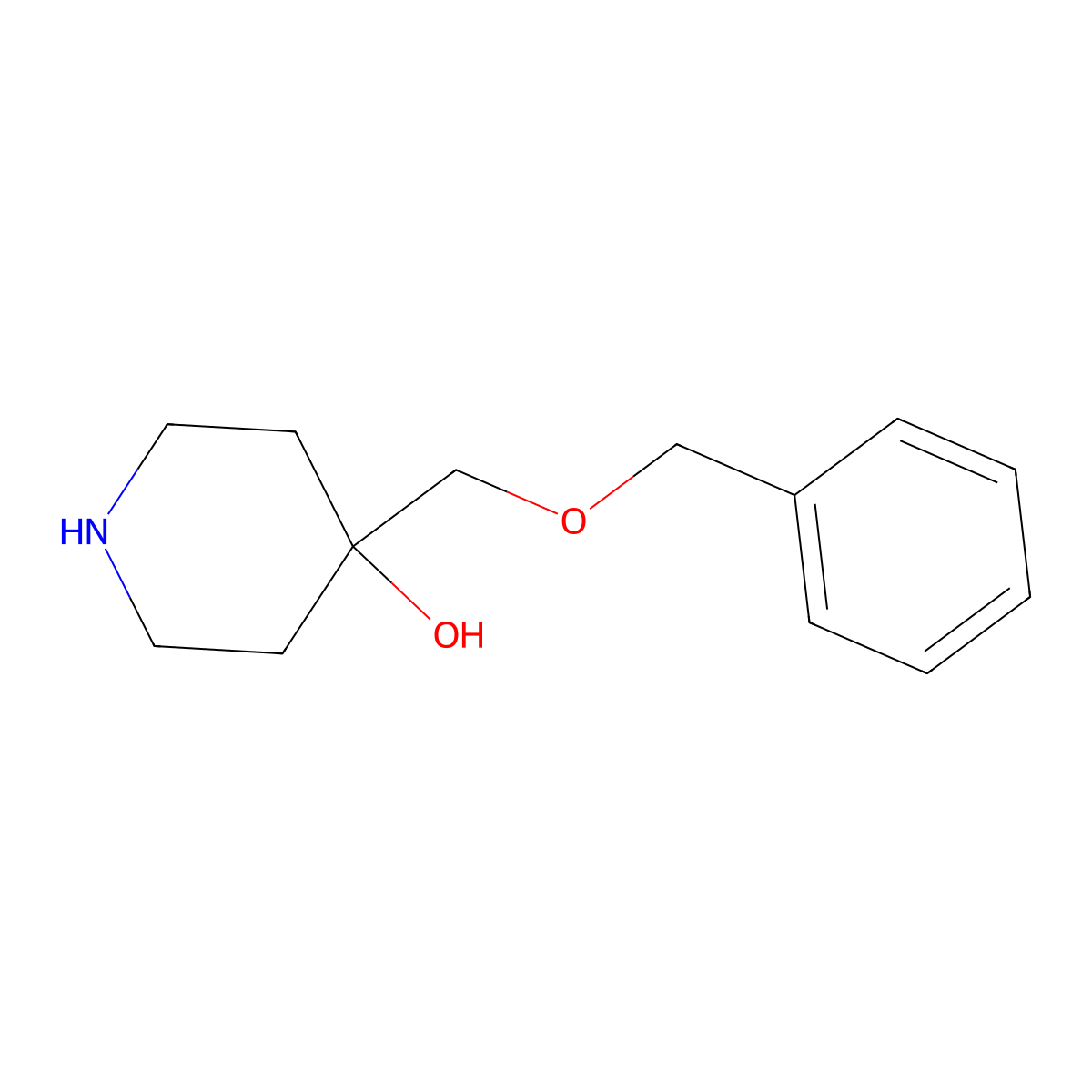 4-((Benzyloxy)methyl)piperidin-4-ol molecular structure, CAS 301226-08-4