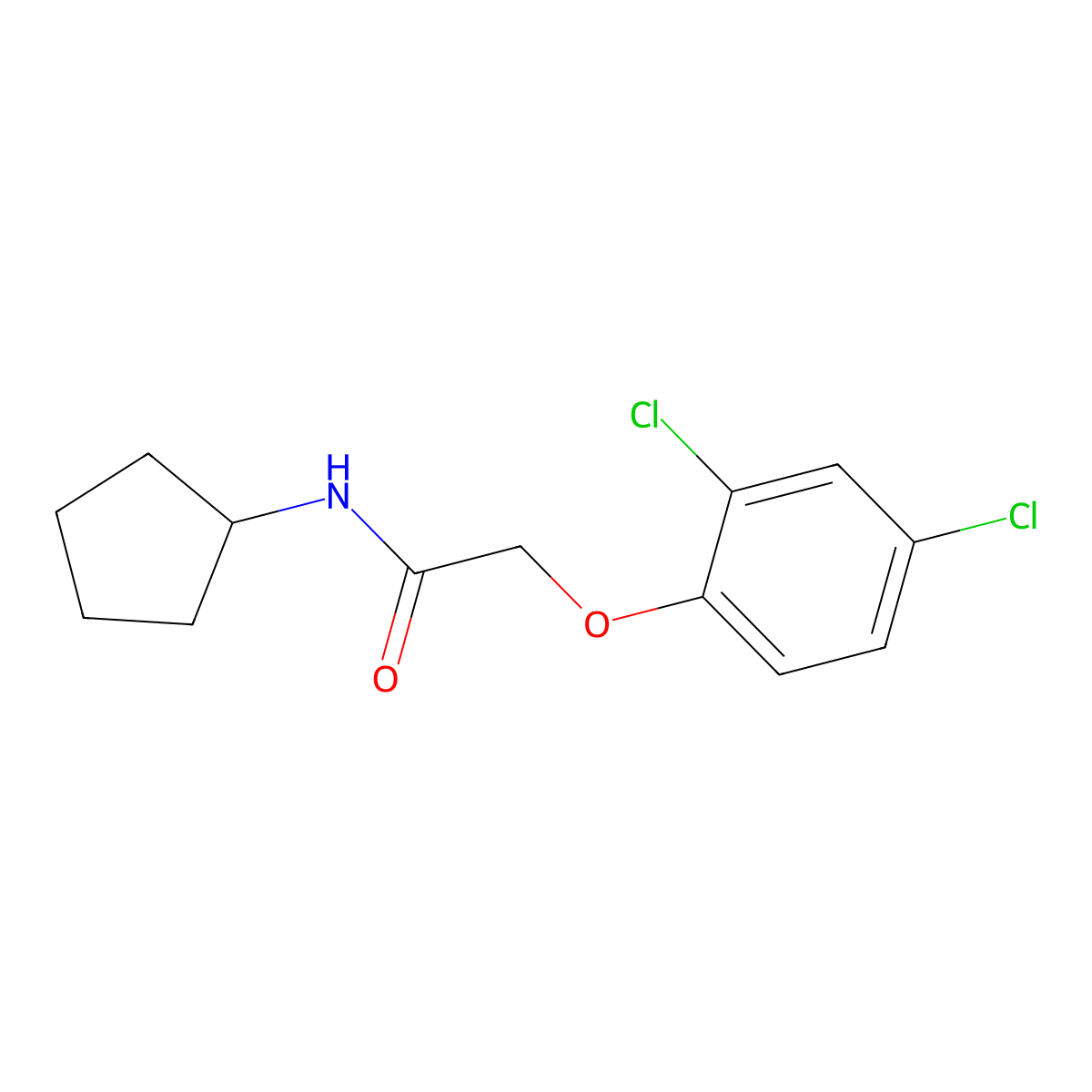 N-cyclopentyl-2-(2,4-dichlorophenoxy)acetamide molecular structure, CAS 301226-18-6