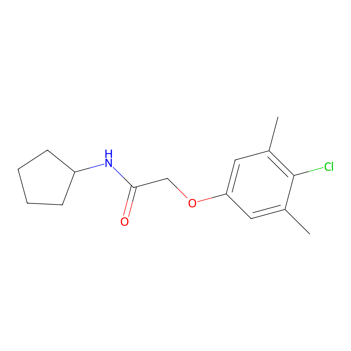 2-(4-chloro-3,5-dimethylphenoxy)-N-cyclopentylacetamide molecular structure, CAS 301226-20-0