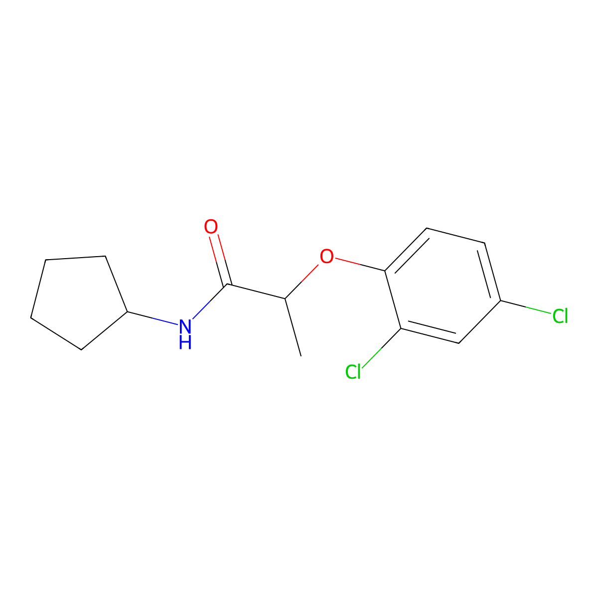 N-cyclopentyl-2-(2,4-dichlorophenoxy)propanamide molecular structure, CAS 301226-22-2