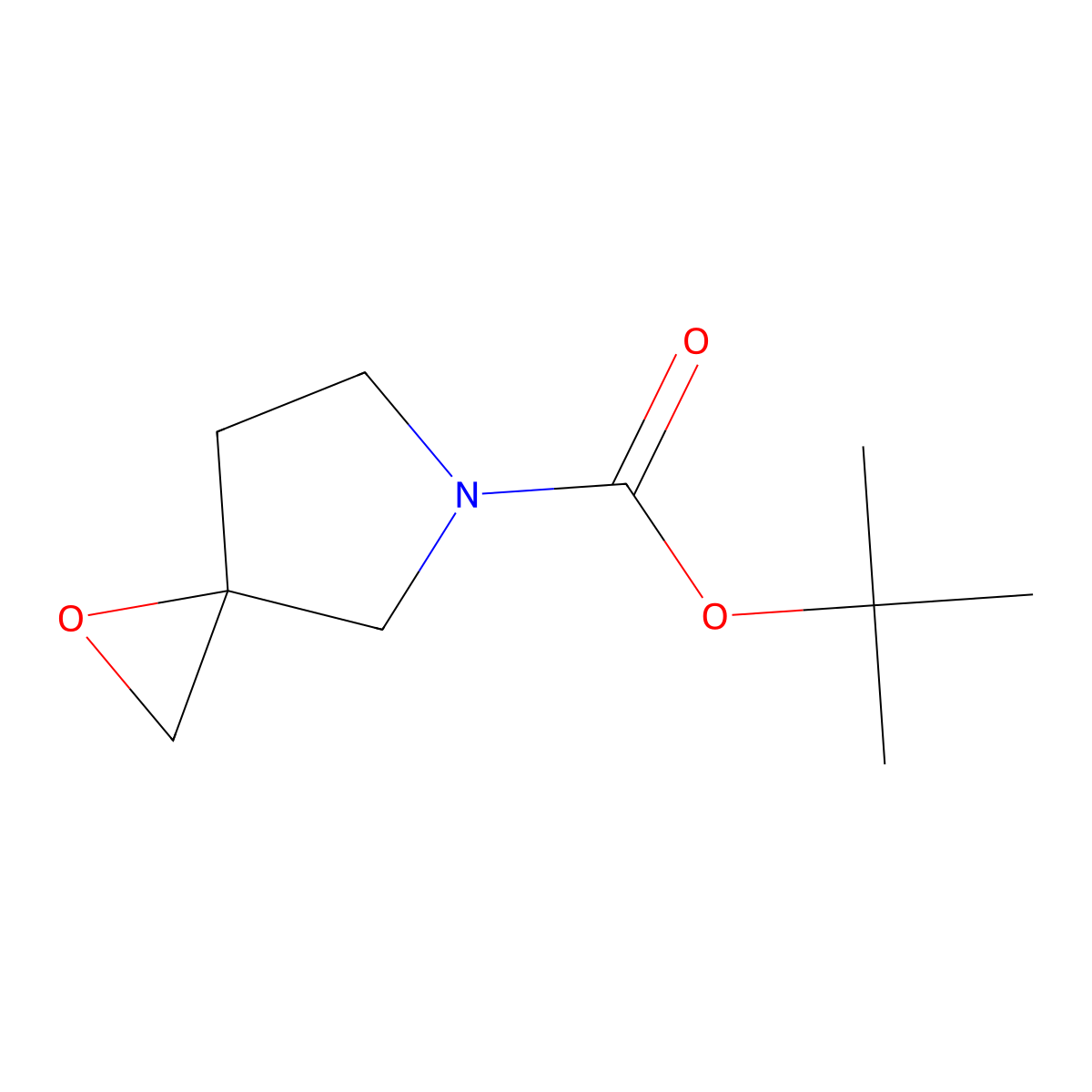 tert-Butyl 1-oxa-5-azaspiro[2.4]heptane-5-carboxylate molecular structure, CAS 301226-25-5