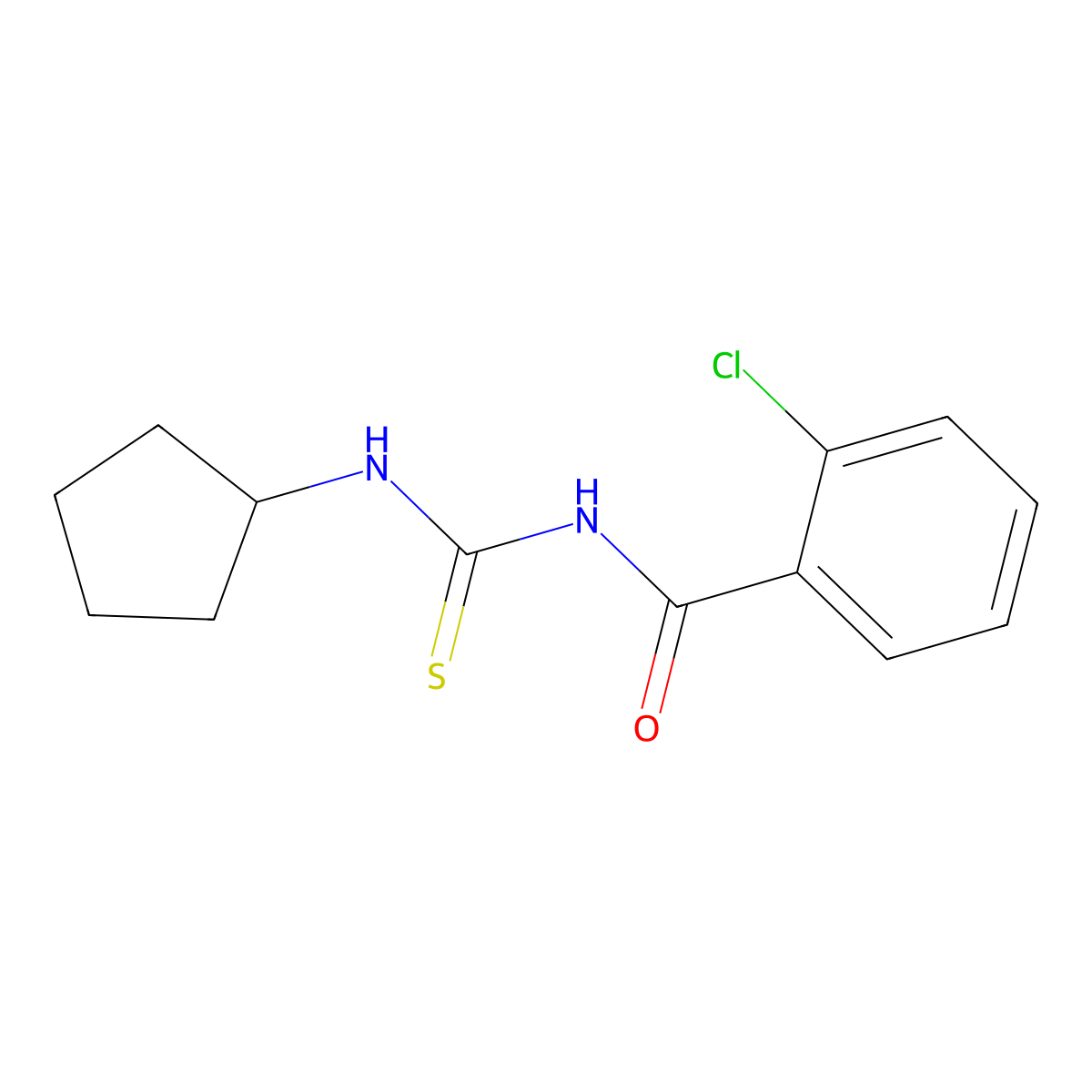 2-chloro-N-(cyclopentylcarbamothioyl)benzamide molecular structure, CAS 301226-26-6