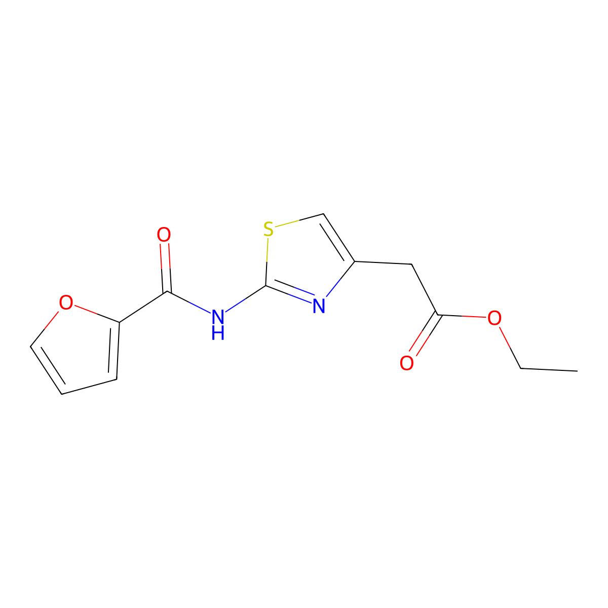 Ethyl [2-(2-furoylamino)-1,3-thiazol-4-yl]acetate molecular structure, CAS 301226-74-4